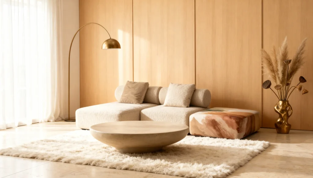 Бежевий модульний диван Exotiq Beige with Color STROKE з кольоровим принтованим модулем